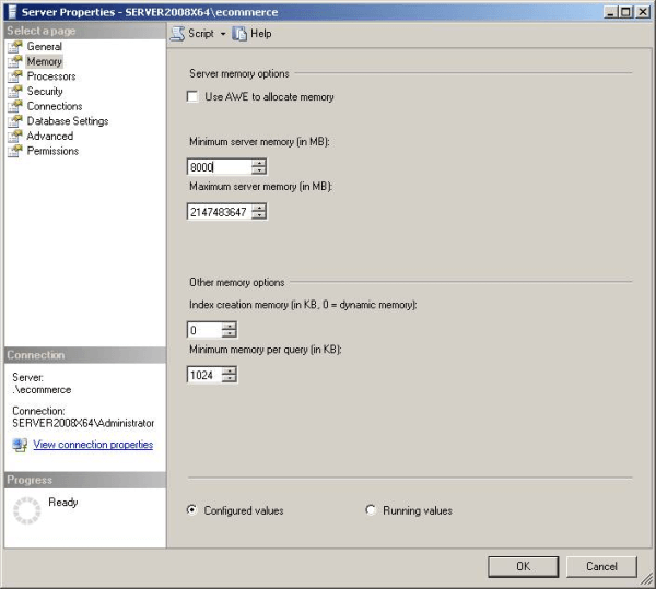 Minimum memory for Kronos